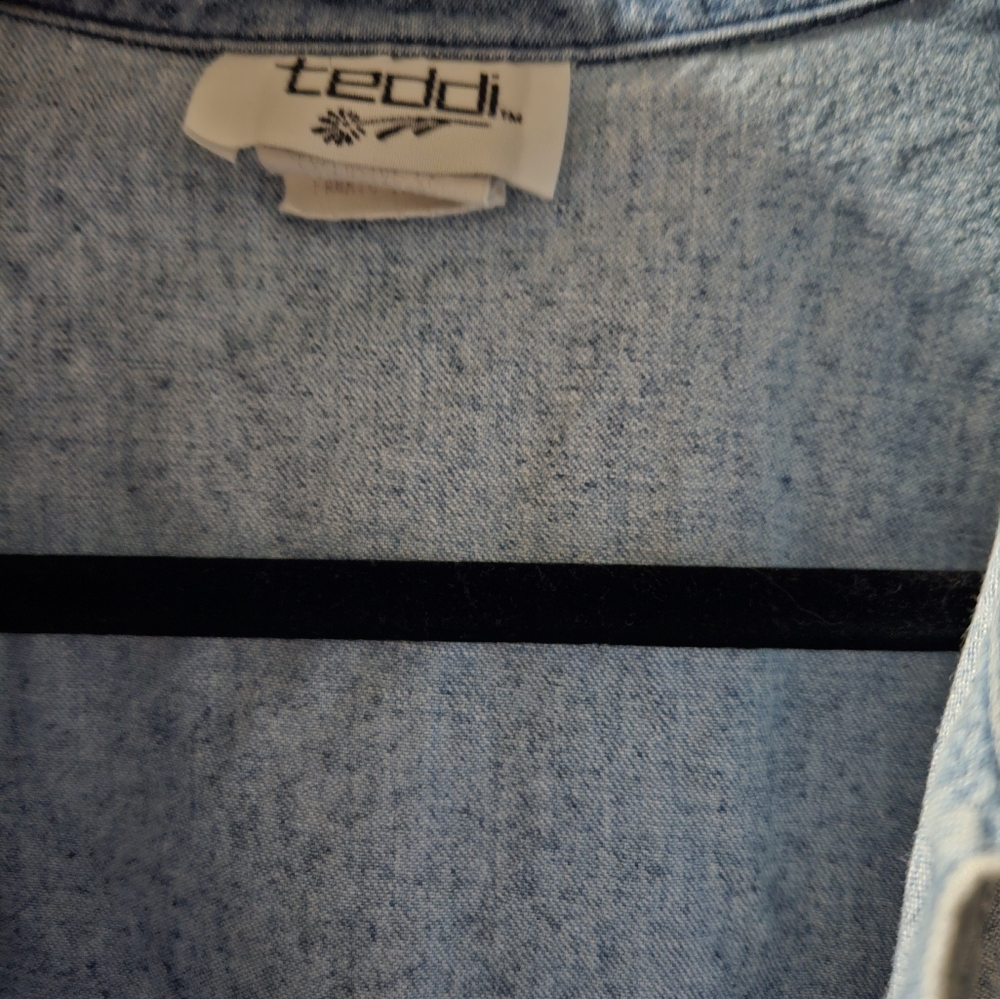 Teddi Patchwork Button Up Chambray Shirt - image 3